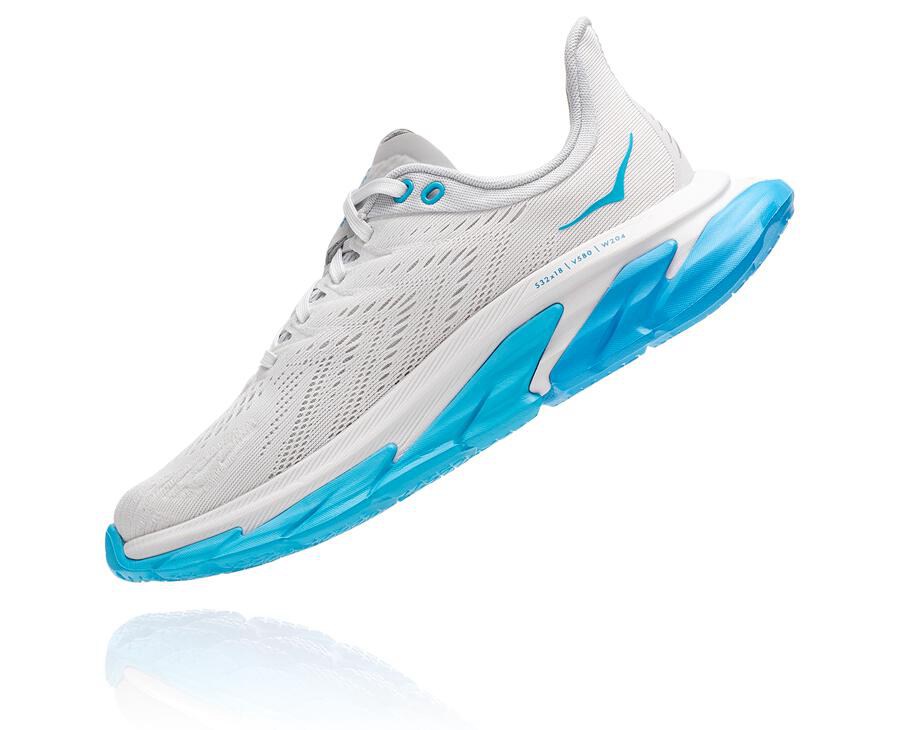 Hoka Australia One One Clifton Edge - Womens Running Shoes White/Blue - CYSGV-0935